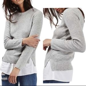 Topshop Layered Ribbed Sweater